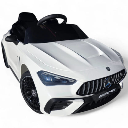 Carro Elétrico para Criança Mercedes CLE53 Branco 12v c/ RODAS DE BORRACHA & ASSENTO EM PELE