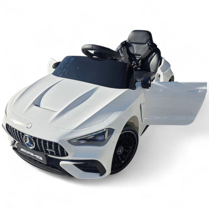 Carro Elétrico para Criança Mercedes CLE53 Branco 12v c/ RODAS DE BORRACHA & ASSENTO EM PELE