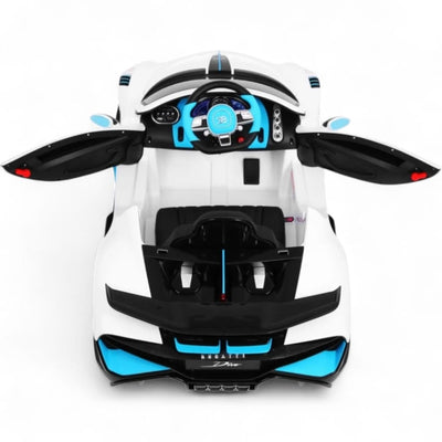 Carro Elétrico para Criança BUGATTI DIVO 12v Branco c/ RODAS DE BORRACHA & ASSENTO EM PELE