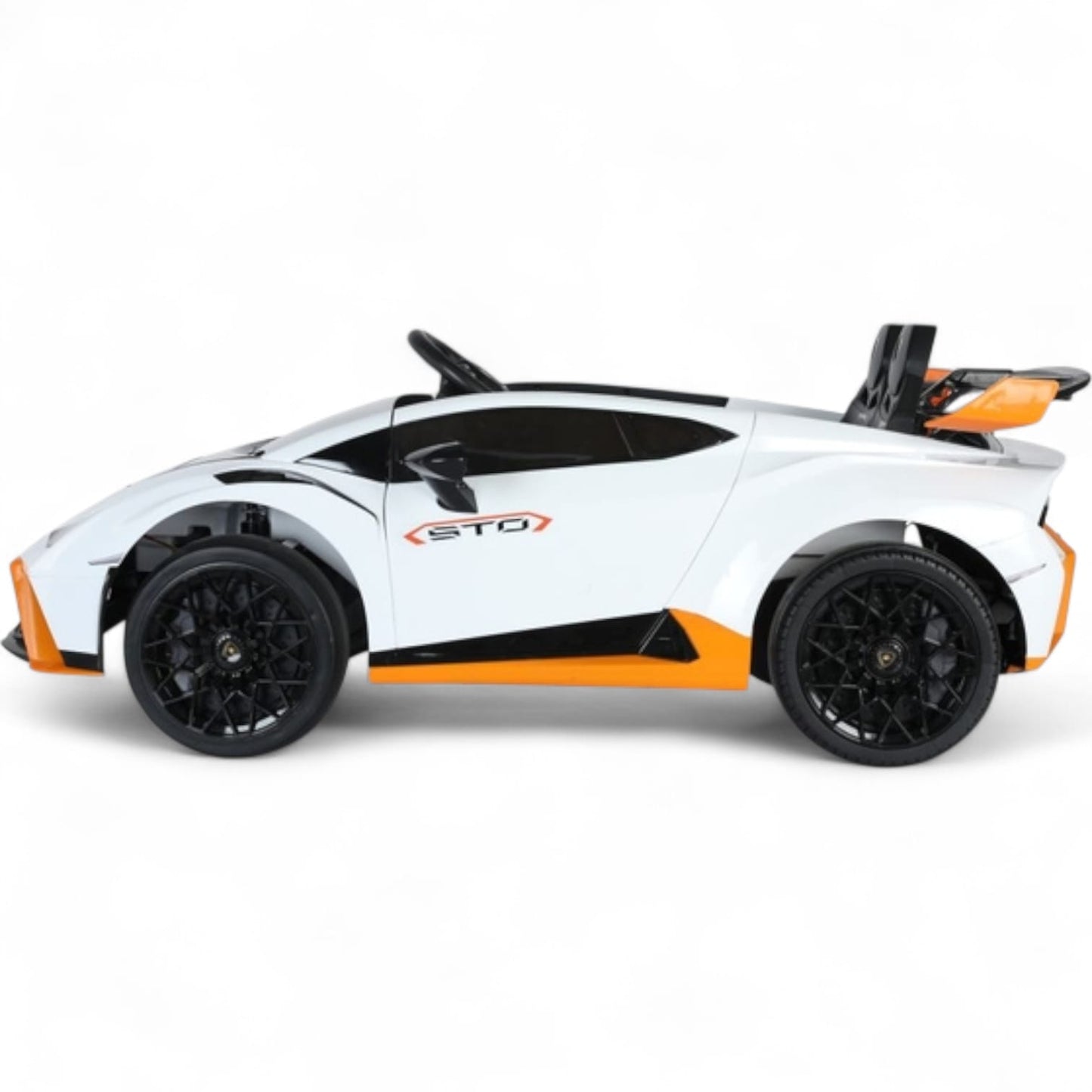 Carro Elétrico para Criança LAMBORGHINI STO 24v DRIFT Branco c/ RODAS DE BORRACHA & ASSENTO EM PELE