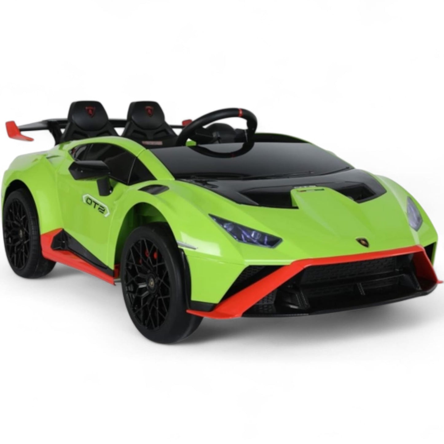 Carro Elétrico para Criança LAMBORGHINI STO 24v DRIFT Verde c/ RODAS DE BORRACHA & ASSENTO EM PELE