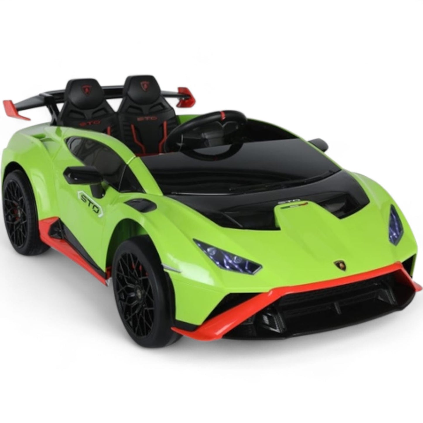 Carro Elétrico para Criança LAMBORGHINI STO 24v DRIFT Verde c/ RODAS DE BORRACHA & ASSENTO EM PELE