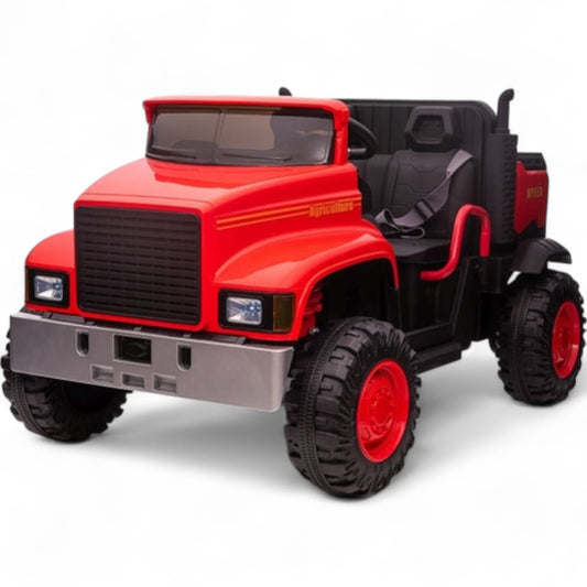 Carro Elétrico para Criança FARM TRUCK 12v Vermelho 4x4 c/ Rodas de Borracha & Assentos em Pele