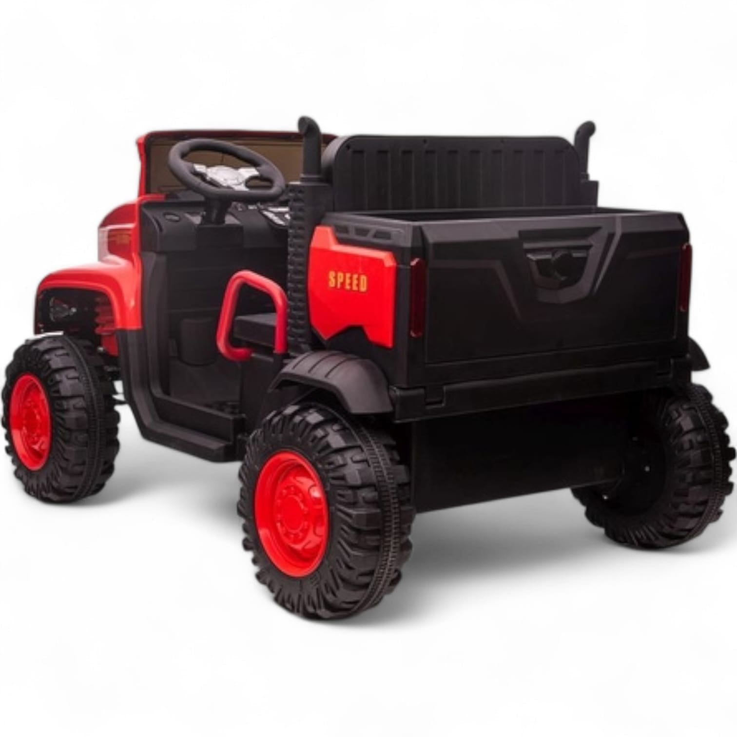 Carro Elétrico para Criança FARM TRUCK 12v Vermelho 4x4 c/ RODAS DE BORRACHA & ASSENTO EM PELE