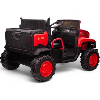 Carro Elétrico para Criança FARM TRUCK 12v Vermelho 4x4 c/ Rodas de Borracha & Assentos em Pele