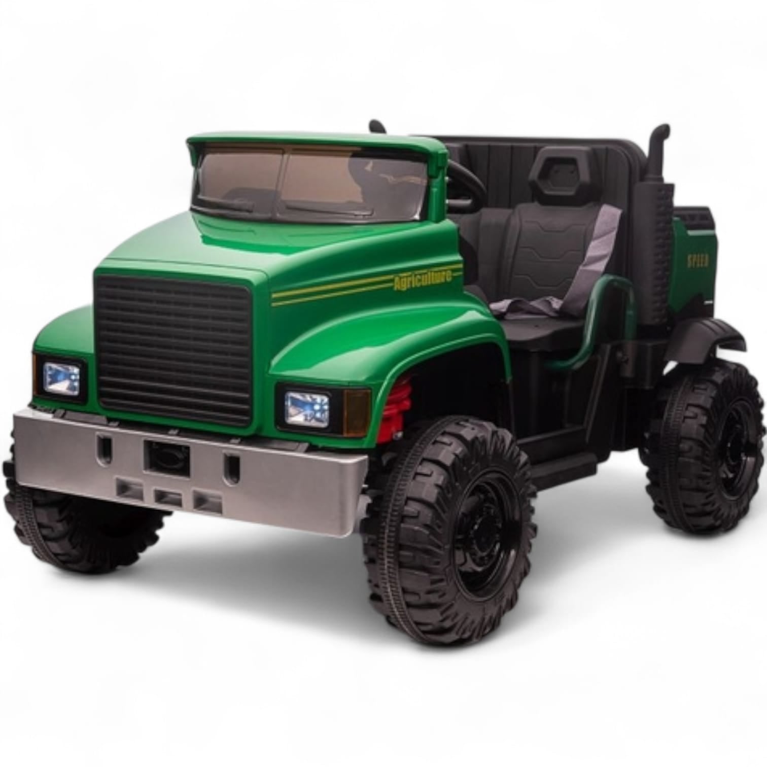Carro Elétrico para Criança FARM TRUCK 12v Verde 4x4 c/ RODAS DE BORRACHA & ASSENTO EM PELE