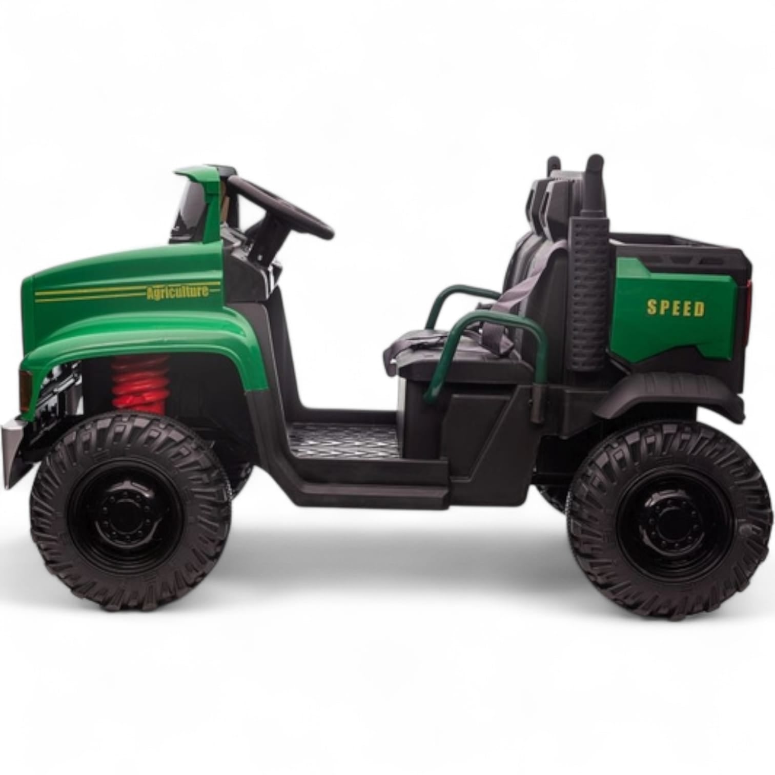 Carro Elétrico para Criança FARM TRUCK 12v Verde 4x4 c/ RODAS DE BORRACHA & ASSENTO EM PELE