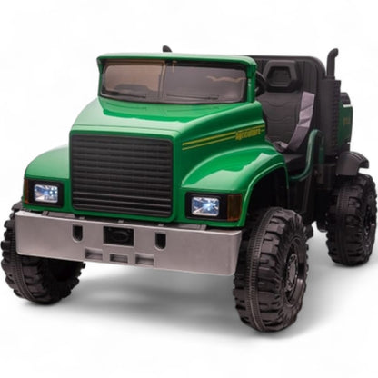 Carro Elétrico para Criança FARM TRUCK 12v Verde 4x4 c/ Rodas de Borracha & Assentos em Pele