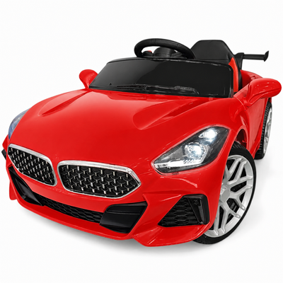 Carro Elétrico para Criança BM Z4 Style Vermelho 12v c/ RODAS DE BORRACHA & ASSENTO EM PELE