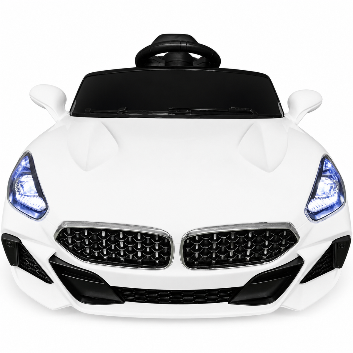 Carro Elétrico para Criança BM Z4 Style Branco 12v c/ RODAS DE BORRACHA & ASSENTO EM PELE