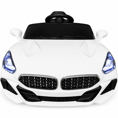 Carro Elétrico para Criança BM Z4 Style Branco 12v c/ RODAS DE BORRACHA & ASSENTO EM PELE