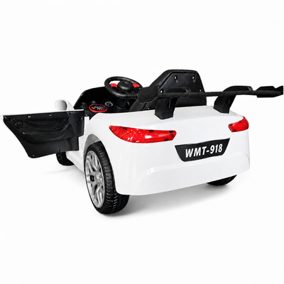 Carro Elétrico para Criança BM Z4 Style Branco 12v c/ RODAS DE BORRACHA & ASSENTO EM PELE