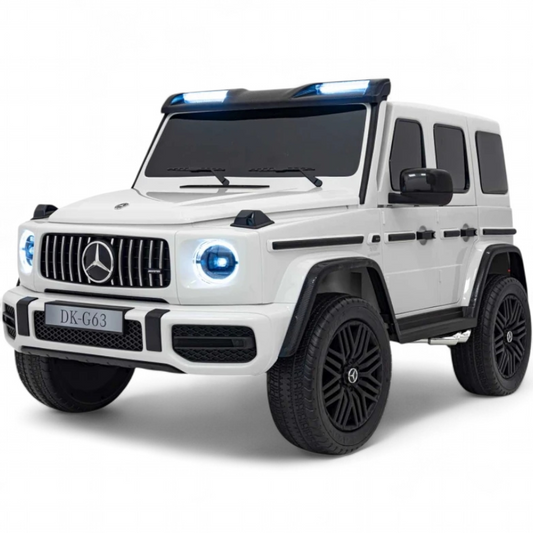 Carro Elétrico para Criança Mercedes G63 AMG XXL Branco 24v 4x200w c/ Rodas de Borracha & Assentos em Pele