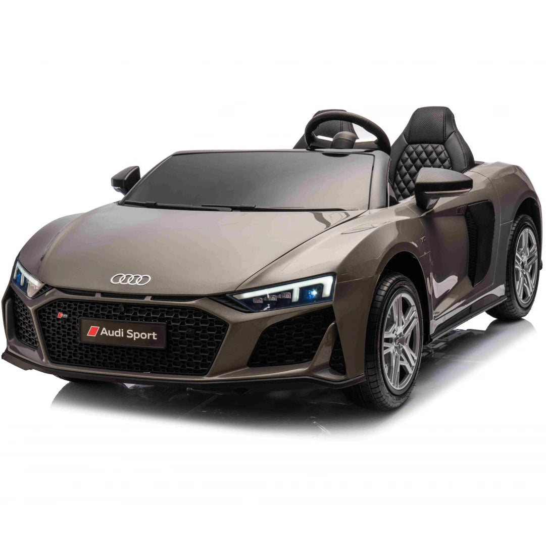 Carro elétrico para Criança AUDI R8 SPYDER Versão XXL Cinza c/ RODAS DE BORRACHA & ASSENTO EM PELE