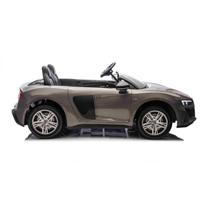 Carro elétrico para Criança AUDI R8 SPYDER Versão XXL Cinza c/ RODAS DE BORRACHA & ASSENTO EM PELE