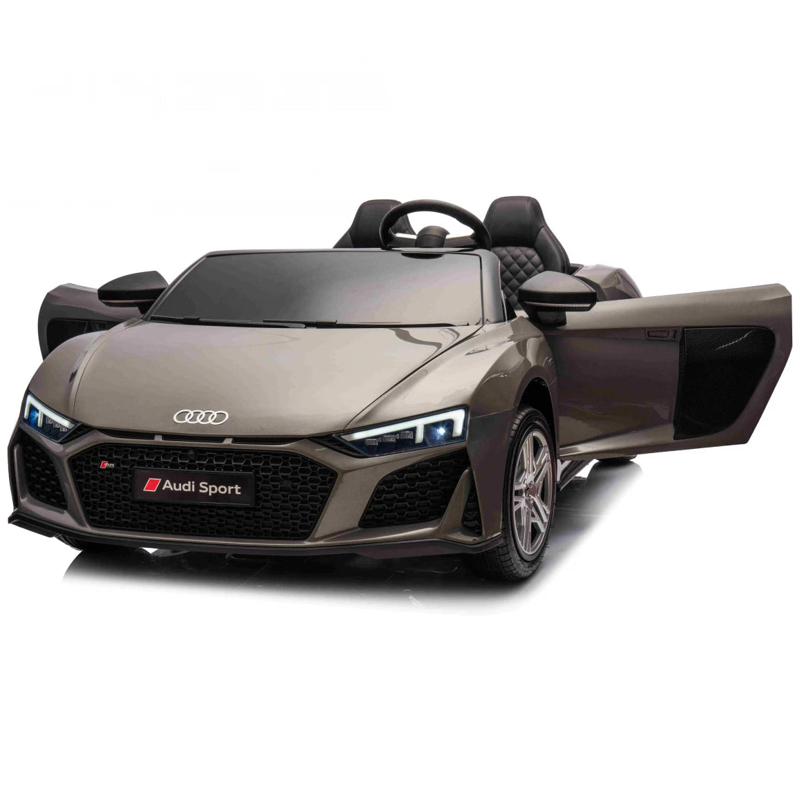 Carro elétrico para Criança Audi R8 Spyder Versão XXL Cinza c/ rodas de borracha e assento em pele