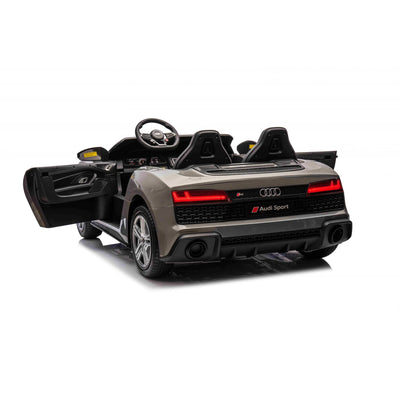 Carro elétrico para Criança AUDI R8 SPYDER Versão XXL Cinza c/ RODAS DE BORRACHA & ASSENTO EM PELE