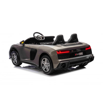 Carro elétrico para Criança AUDI R8 SPYDER Versão XXL Cinza c/ RODAS DE BORRACHA & ASSENTO EM PELE