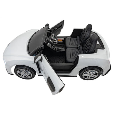 Carro elétrico para Criança AUDI R8 SPYDER Versão XXL Branco c/ RODAS DE BORRACHA & ASSENTO EM PELE