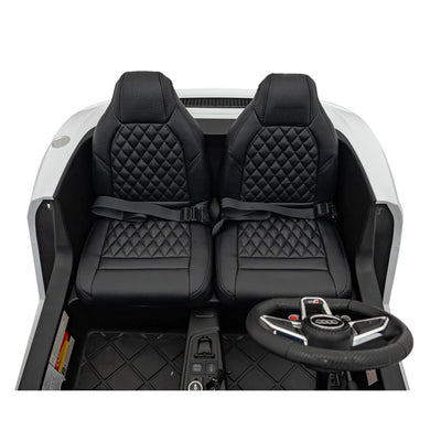 Carro elétrico para Criança AUDI R8 SPYDER Versão XXL Branco c/ RODAS DE BORRACHA & ASSENTO EM PELE