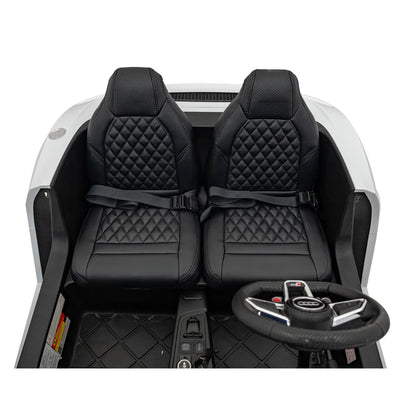 Carro elétrico para Criança Audi R8 Spyder Versão XXL Branco c/ rodas de borracha e assento em pele