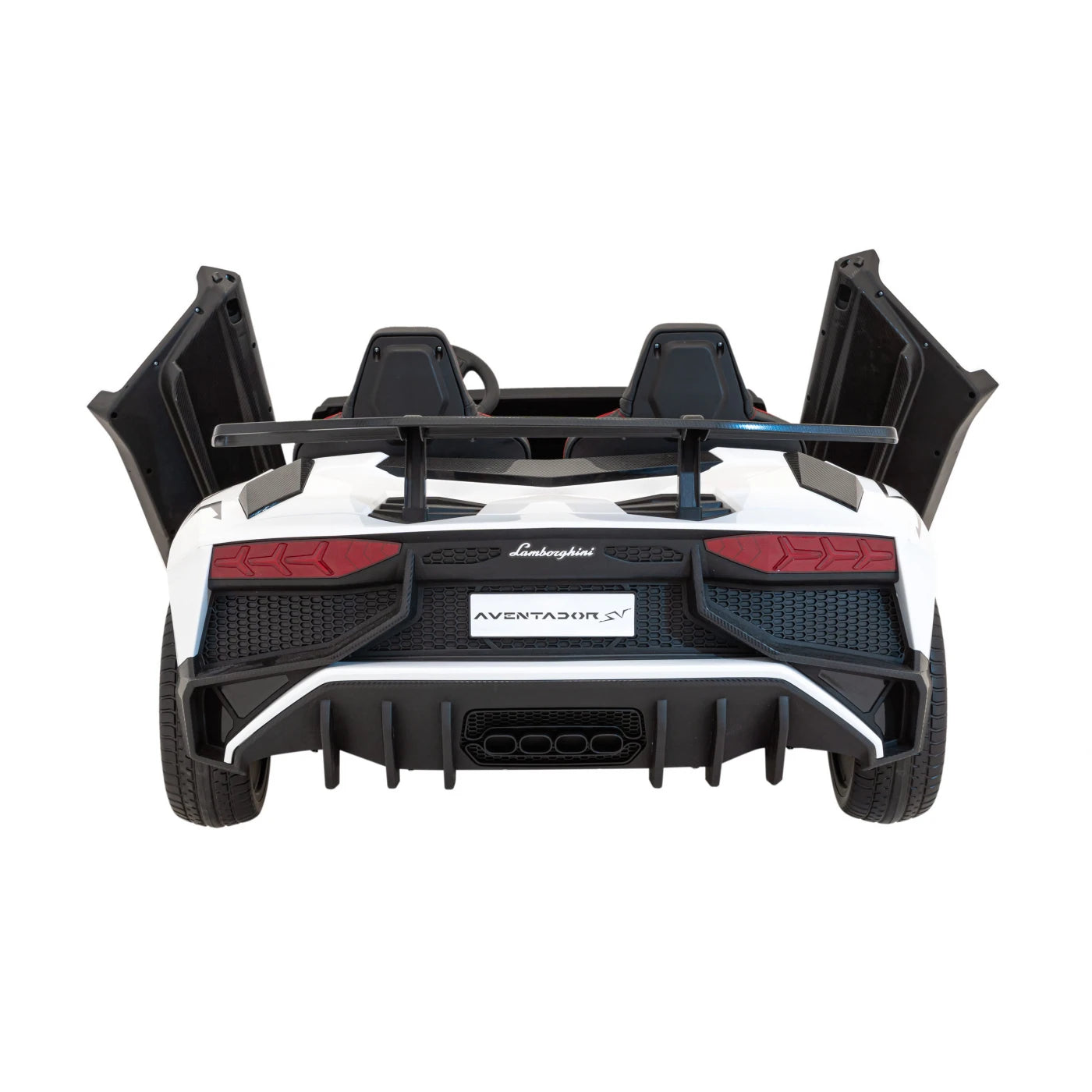 Carro elétrico para Criança Lamborghini Aventador SV Branco c/ rodas de borracha e assento em pele