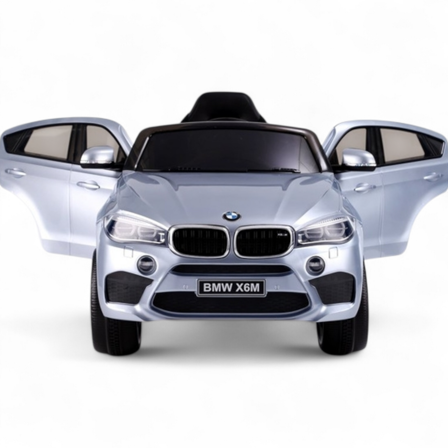 Carro Elétrico para Criança BMW X6M 12v Cinza Metalizado c/ RODAS DE BORRACHA & ASSENTO EM PELE