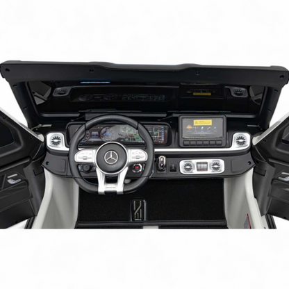 Carro Elétrico para Criança Mercedes G63 AMG XXL Branco 24v 4x200w c/ Rodas de Borracha & Assentos em Pele