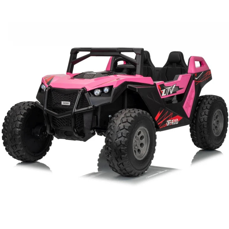 Carro Elétrico para Criança BUGGY RTR 4x4 24v Rosa 2 LUGARES, RODAS DE BORRACHA & ASSENTO EM PELE