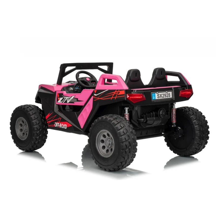 Carro Elétrico para Criança BUGGY RTR 4x4 24v Rosa 2 LUGARES, RODAS DE BORRACHA & ASSENTO EM PELE