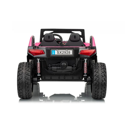 Carro Elétrico para Criança BUGGY RTR 4x4 24v Rosa 2 LUGARES, RODAS DE BORRACHA & ASSENTO EM PELE