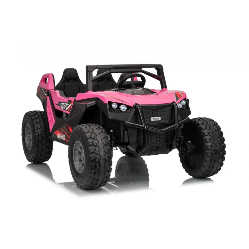 Carro Elétrico para Criança BUGGY RTR 4x4 24v Rosa 2 LUGARES, RODAS DE BORRACHA & ASSENTO EM PELE