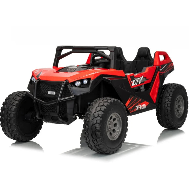 Carro Elétrico para Criança BUGGY RTR 4x4 24v Vermelho 2 LUGARES, RODAS DE BORRACHA & ASSENTO EM PELE