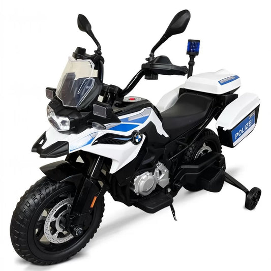 Mota Elétrica para Criança BMW F850 POLICIA 12v c/ RODAS DE BORRACHA