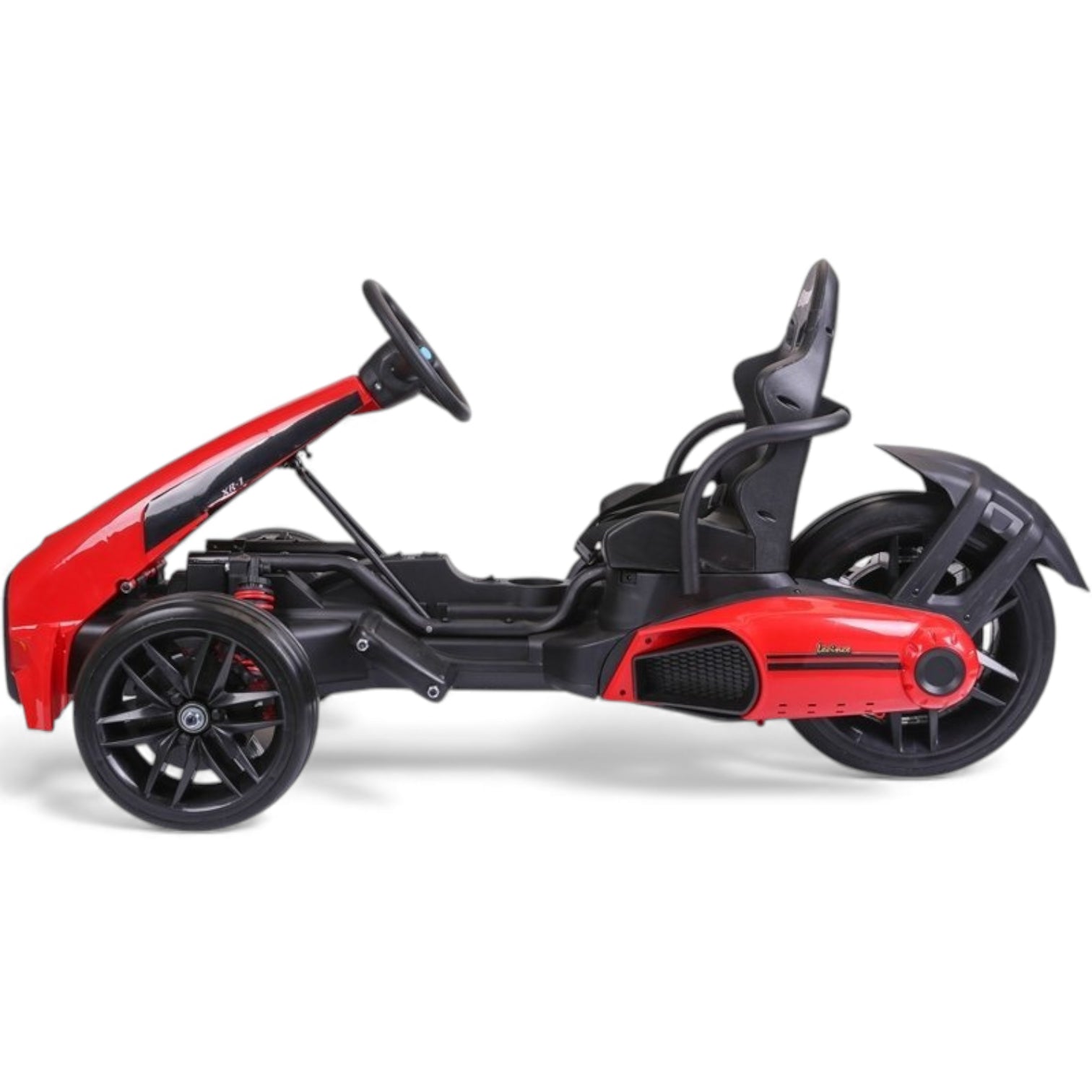 Kart Elétrico para Criança FUNSHOT 12v Vermelho c/ RODAS DE BORRACHA & ASSENTO DE PLÁSTICO