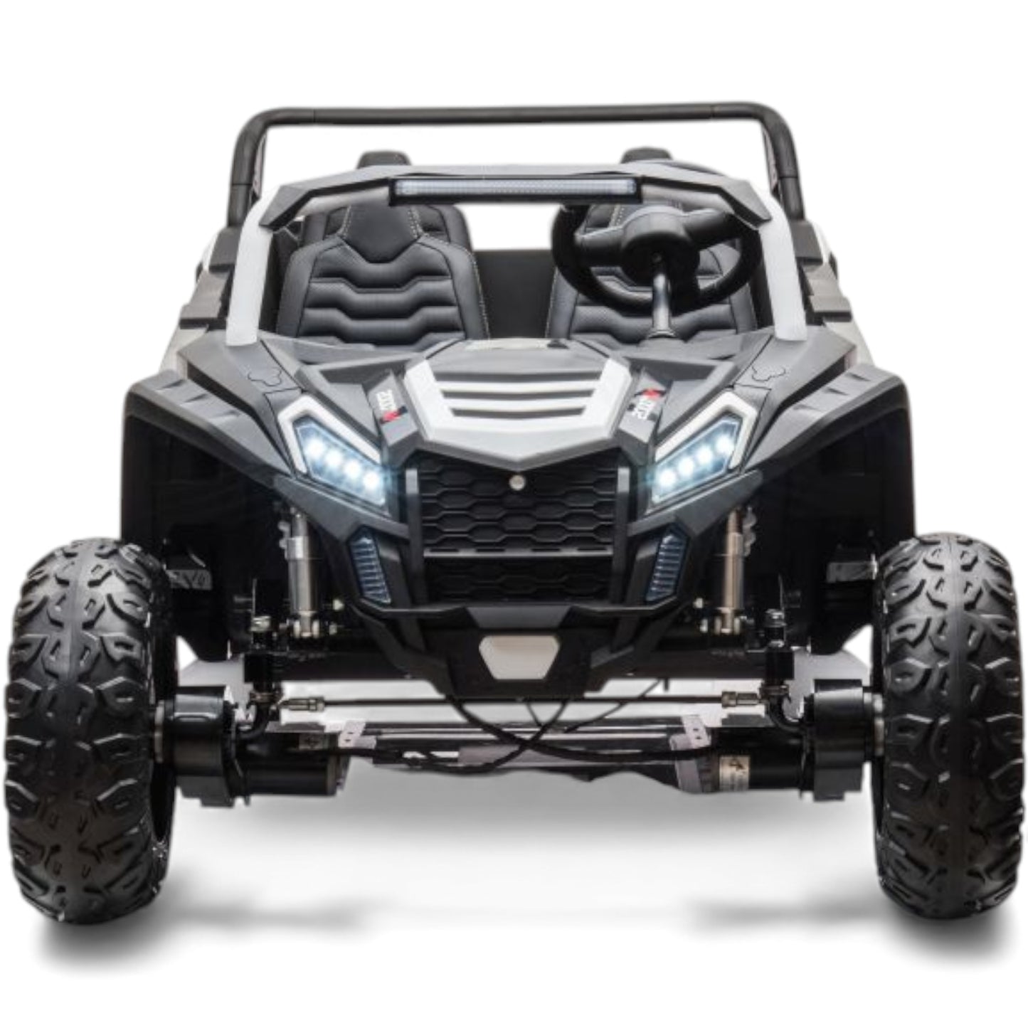 Carro Elétrico para Criança BUGGY ATV 4 Lugares XXXL 4x4 24v Branco c/ Rodas de Borracha & Assentos em Pele