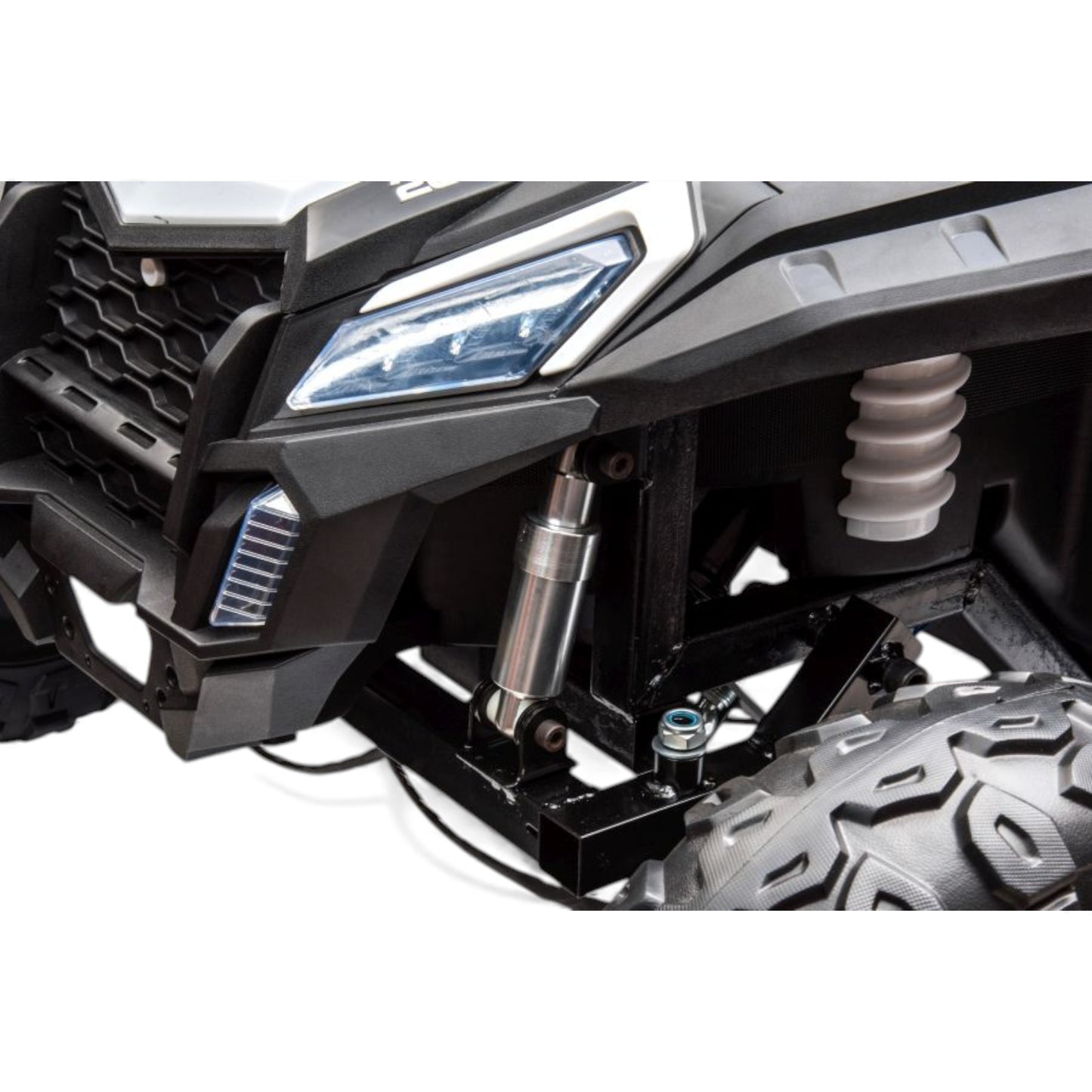 Carro Elétrico para Criança BUGGY ATV 4 Lugares XXXL 4x4 24v Branco c/ Rodas de Borracha & Assentos em Pele