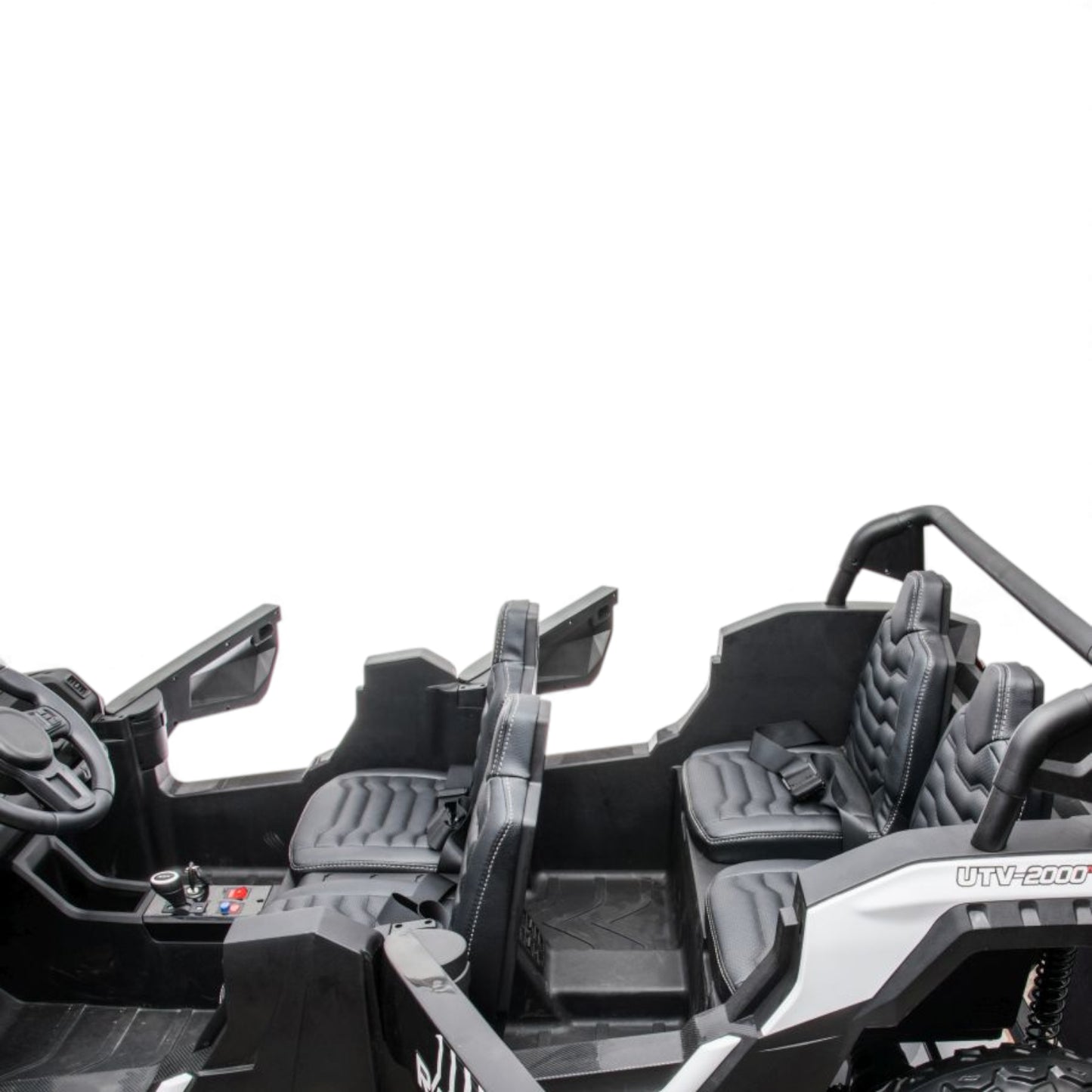 Carro Elétrico para Criança BUGGY ATV 4 Lugares XXXL 4x4 24v Branco c/ Rodas de Borracha & Assentos em Pele