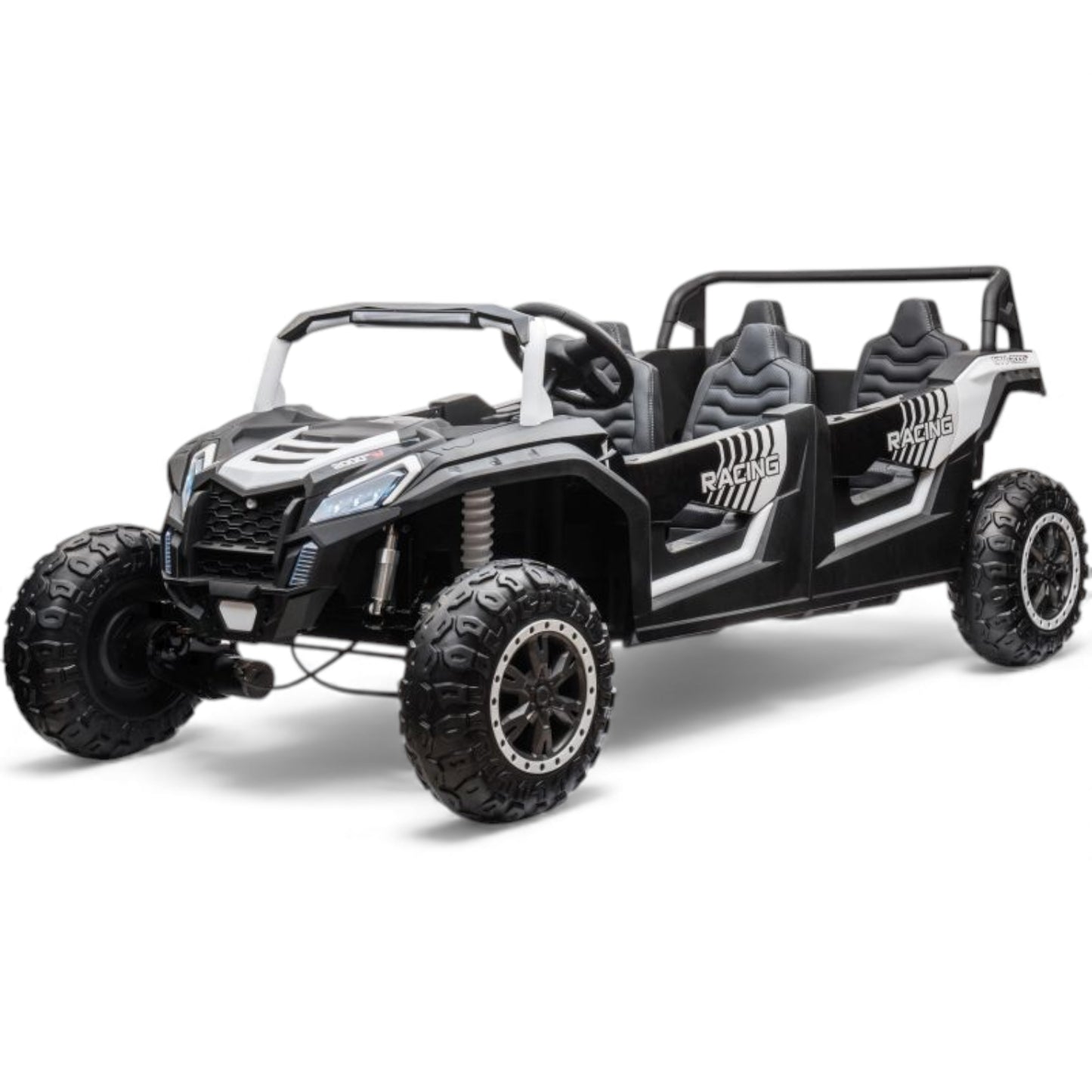 Carro Elétrico para Criança BUGGY ATV 4 Lugares XXXL 4x4 24v Branco c/ Rodas de Borracha & Assentos em Pele