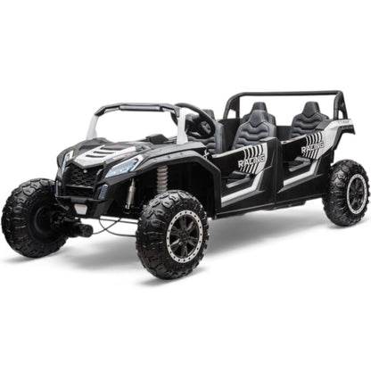 Carro Elétrico para Criança BUGGY ATV 4 Lugares XXXL 4x4 24v Branco c/ Rodas de Borracha & Assentos em Pele