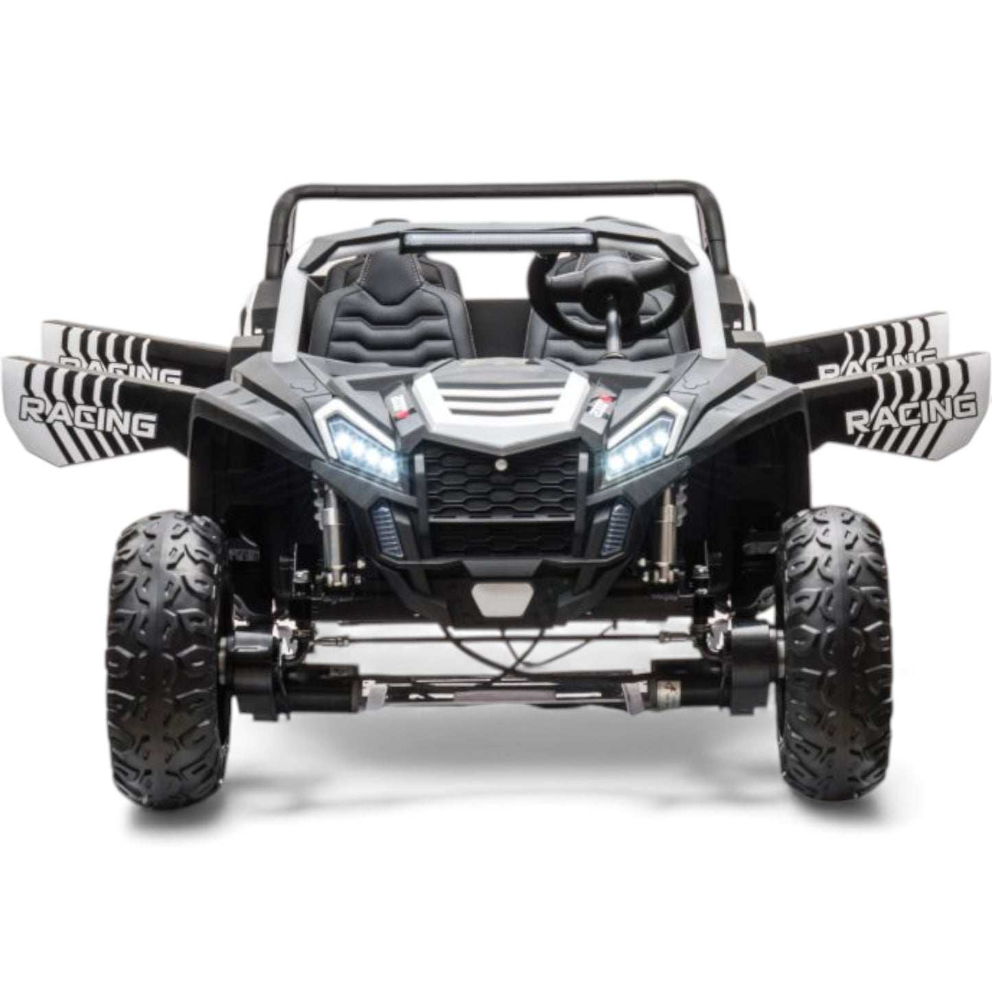 Carro Elétrico para Criança BUGGY ATV 4 Lugares XXXL 4x4 24v Branco c/ Rodas de Borracha & Assentos em Pele