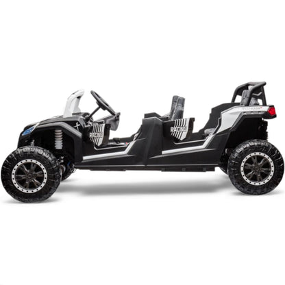 Carro Elétrico para Criança BUGGY ATV 4 Lugares XXXL 4x4 24v Branco c/ Rodas de Borracha & Assentos em Pele