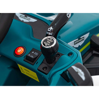 Carro elétrico para criança fórmula 1 Aston Martin 24v c/ rodas de borracha e assento em pele