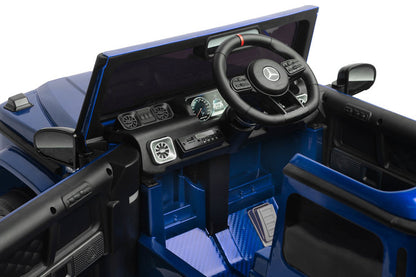 Carro Elétrico para Criança MERCEDES G63 12v Azul Metalizado c/ RODAS DE BORRACHA & ASSENTO EM PELE