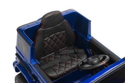 Carro Elétrico para Criança MERCEDES G63 12v Azul Metalizado c/ RODAS DE BORRACHA & ASSENTO EM PELE