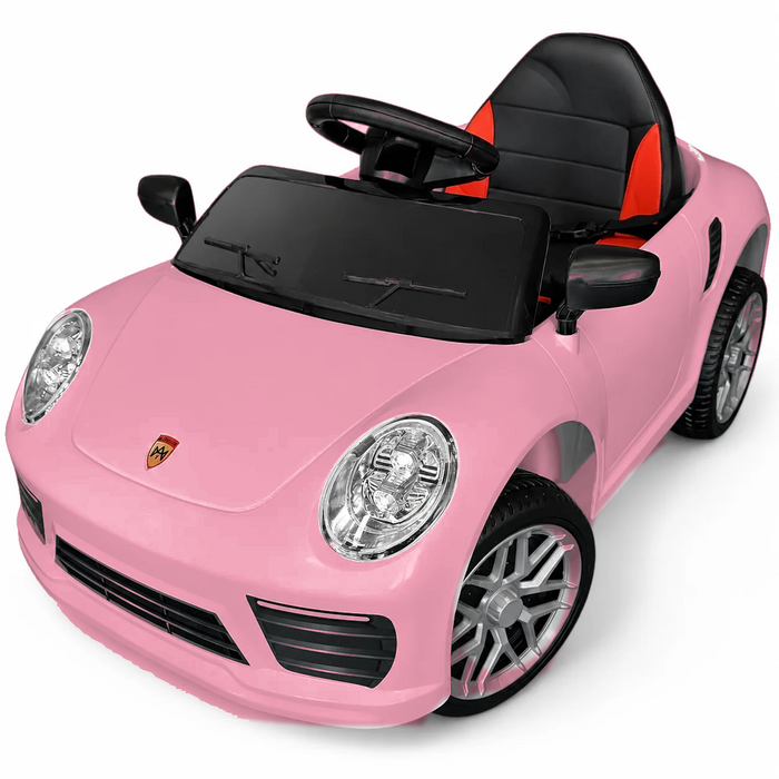 Carro Elétrico para Criança FUNDRIVE 12v Rosa c/ RODAS DE BORRACHA & ASSENTO EM PELE ECOLÓGICA