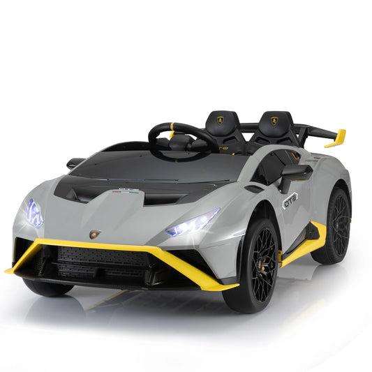 Pré-Venda Carro Elétrico para Criança LAMBORGHINI HURACAN 12v Cinza c/ RODAS DE BORRACHA & ASSENTO EM PELE