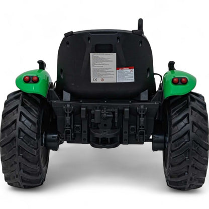 Trator Elétrico para Criança GROW 24v Verde c/ RODAS DE BORRACHA & ASSENTO EM PELE