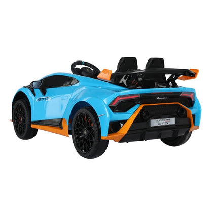 Carro Elétrico para Criança LAMBORGHINI STO 12v Azul c/ RODAS DE BORRACHA & ASSENTO EM PELE