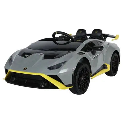 Pré-Venda Carro Elétrico para Criança LAMBORGHINI HURACAN 12v Cinza c/ RODAS DE BORRACHA & ASSENTO EM PELE